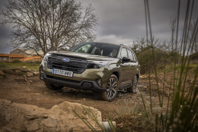 Subaru Forester nastoji da ublaži sudar sa biciklistom